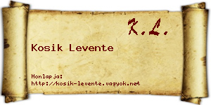 Kosik Levente névjegykártya